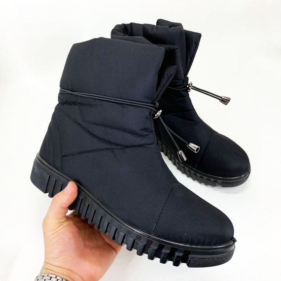 Черевики жіночі утеплені чорні 38р 25см, Жіночі зимові дутики | Зображення 2