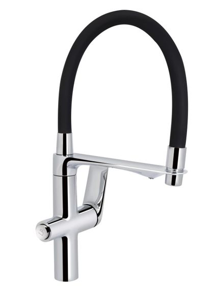 Змішувач для кухні Qtap Vlasta New з гнучким виливом з підключенням для питної води QTVLA364CRM45648
