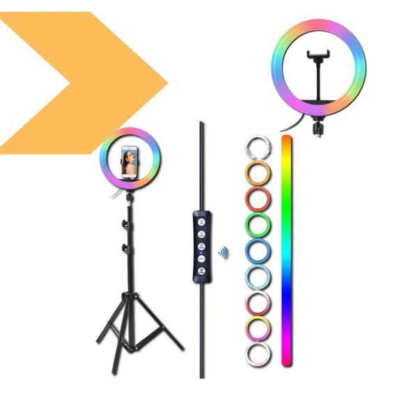 Кольцева LED лампа RGB з управлінням на проводі і пультом XPRO MJ38 38 см (MJ38_762) | Зображення 7