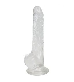 Прозорий фалоімітатор Alive Jelly Dildo Lusty, ТПЕ, присоска, діаметр 3,2см, довжина 18см Sex Aura