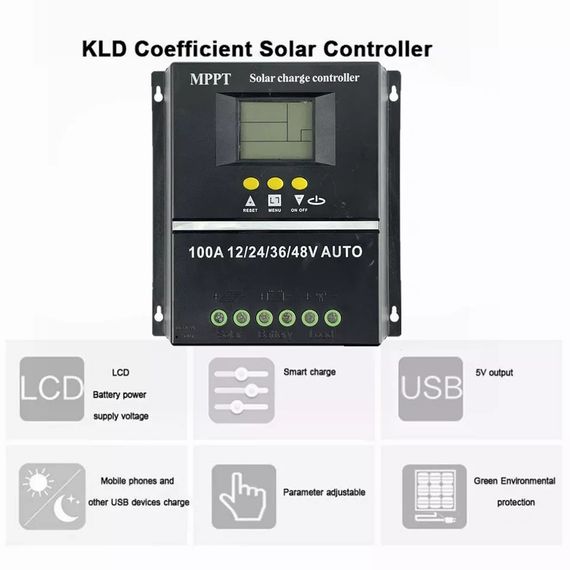 Контроллер заряду KLD mppt 60a 12v 24v 36v 48v до 100 вольт | Зображення 2