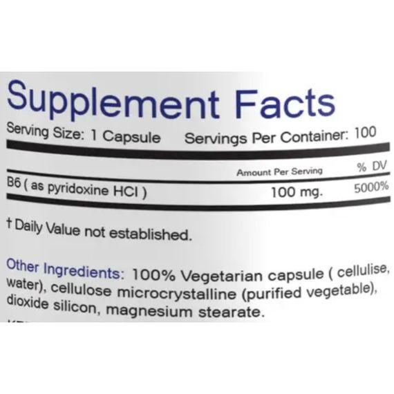 Пірідоксин Bionic Formula Vitamin B-6 100 mg 100 Caps | Зображення 1