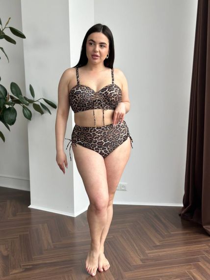 Леопардовий купальник PLUS SIZE з поролоновою чашкою | Зображення 1