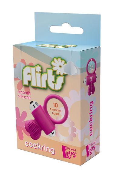 Ерекційне кільце з вібрацією Dream Toys FLIRTS COCKRING PINK Sex Aura | Зображення 4