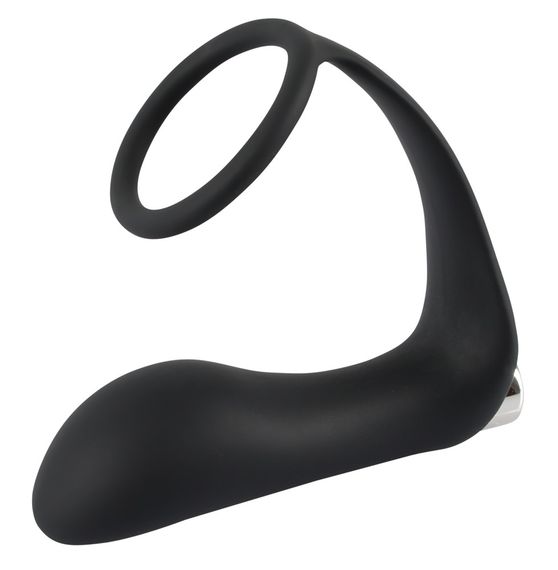Вібростимулятор простати з ерекційним кільцем Black Velvets Vibrating Ring & Plug, чорний | Зображення 5