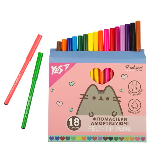 Набор фломастеров амортизирующих YES Pusheen 650583 18 цветов | Зображення 2
