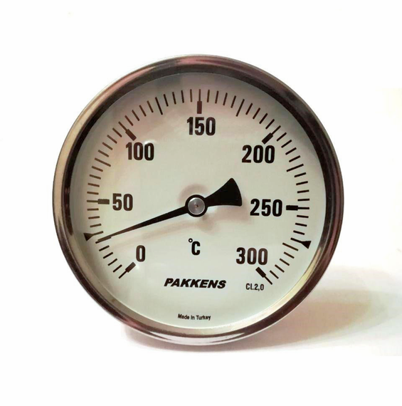 Термометр D 63 мм/300°С биметаллический трубчатый с гильзой погружной L-110мм 1/2" PAKKENS Турция | Зображення 1