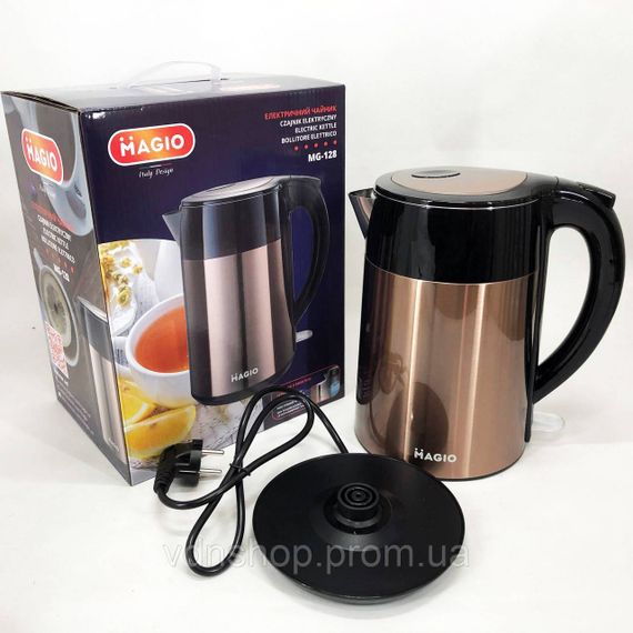 Потужний побутовий електрочайник, Якісний домашній чайник, Електрочайник нержавіюча сталь FJ-42 | Зображення 6