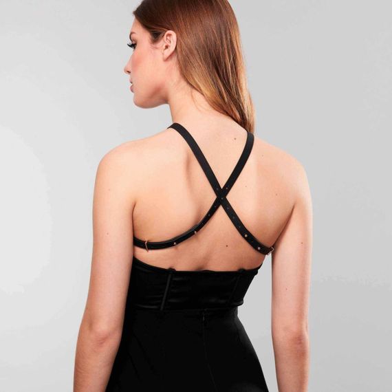 Портупея з екошкіри Bijoux Indiscrets MAZE — Cross Chest Harness Black | Зображення 3