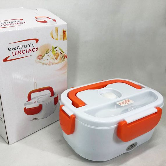 Ланч бокс електричний із підігрівом Lunch Heater 220V Pro, контейнер для їжі з відсіками. ST-593 Колір: помаранчевий | Зображення 9