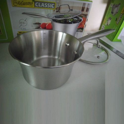 Ковш кухонный Maestro MR-3505-16S, 1.25 л, 16 см, из нержавеющей стали с крышкой, для всех типов плит | Зображення 6