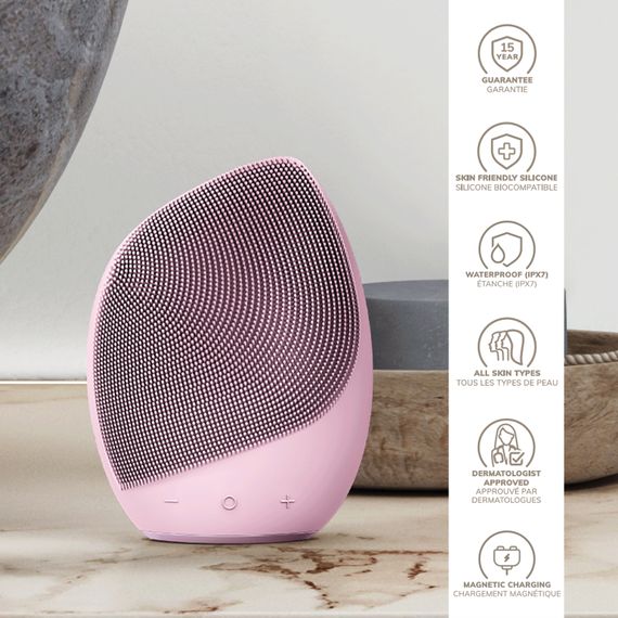Електронна ультразвукова щітка для обличчя GESKE Sonic Facial Brush 5в1 pink | Зображення 2