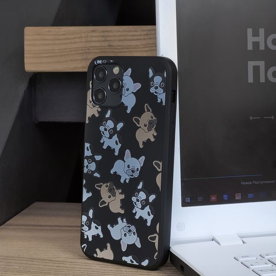 Чехол для Apple Iphone 12 Pro Max собачки. Цвет: черный HN-67 | Зображення 1