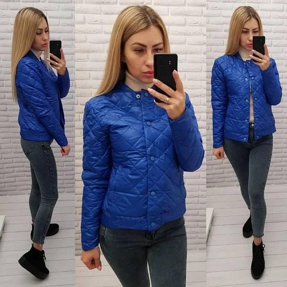 Куртка з ефектом стьобання, арт.310, електрик | Зображення 3