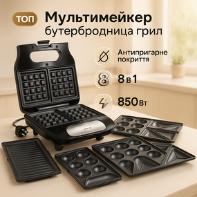 Настільний електричний гриль для кухні RAF, Гриль контактний плоский Електричний для квартири QX-68
