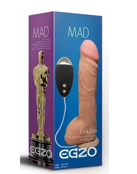 Вібратор на присоску EGZO Ciberskin DVR006 ( 23,5 см х 5 см) sexstyle | Зображення 1