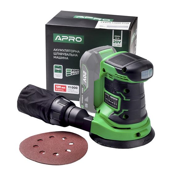 Орбитальная шлифовальная машина аккумуляторная APRO OS-20, 125, без АКБ | Зображення 2