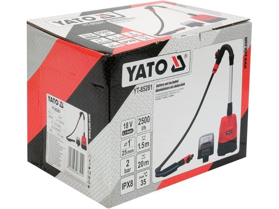 Насос водяний занурювальний акумуляторний 165Вт без акумулятора YATO YT-85281 | Зображення 5
