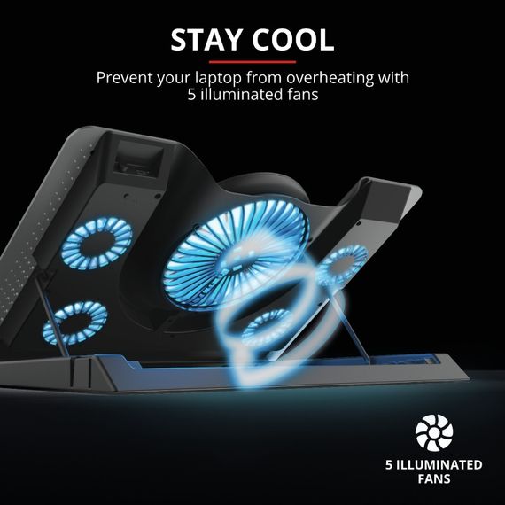Підставка до ноутбука Trust GXT 1125 Quno (17.3&quot;) Blue LED Black (23581_TRUST) (23581_TRUST) | Зображення 4