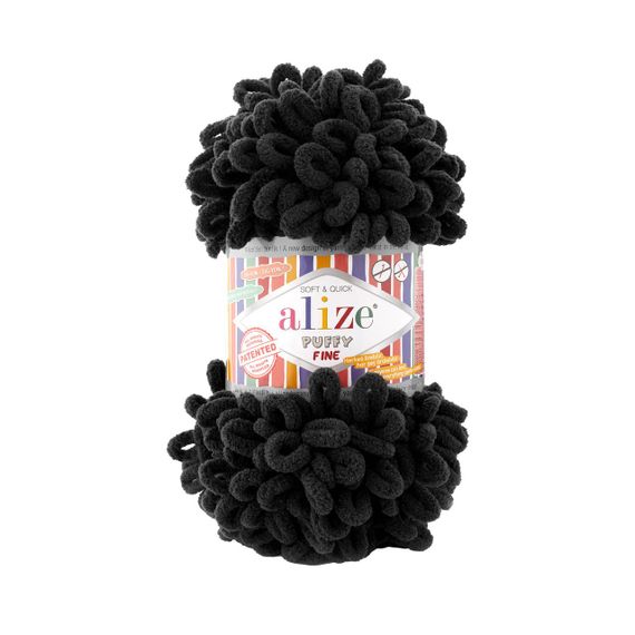Пряжа ALIZE PUFFY FINE 1060 алізе пуфі файн фантазійна нитка плюшева