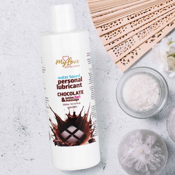 2в1 лубрикант та масажний гель - MyLove Aroma Series Intim&Massage Chocolate, 300 мл Sex Aura | Зображення 2