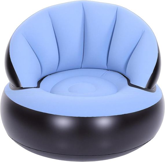 Надувне крісло AIR SOFA / Надувне велюрове крісло 80×80×67см Блакитний | Зображення 2