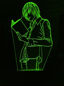 Акриловый светильник-ночник Тетрадь Смерти Лайт 2 зеленый tty-n000843