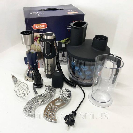 Блендер нержавіюча сталь MAGIO MG-642, Занурювальний блендер з подрібнювачем Смузі мейкер RM-43 | Зображення 5