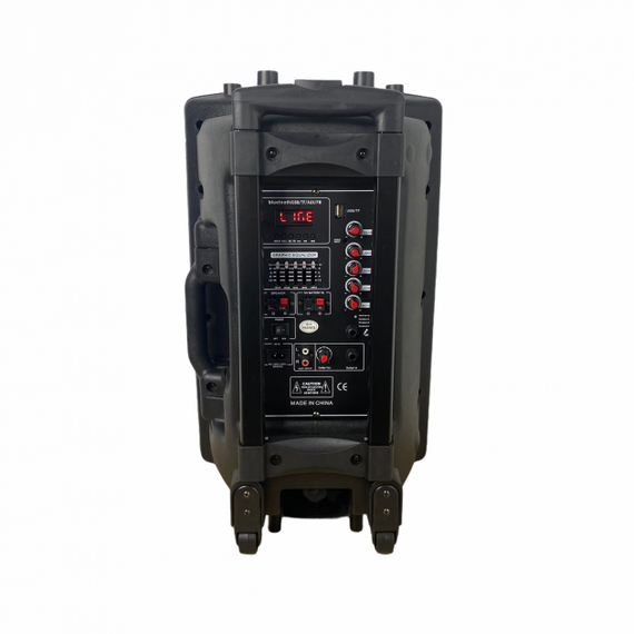 Акумуляторна акустична система XPRO  BT-150D  колонка валіза 150Вт USB, SD, FM радіо, Bluetooth, 2 радіомікрофона, ДУ чорна (4383) | Зображення 2