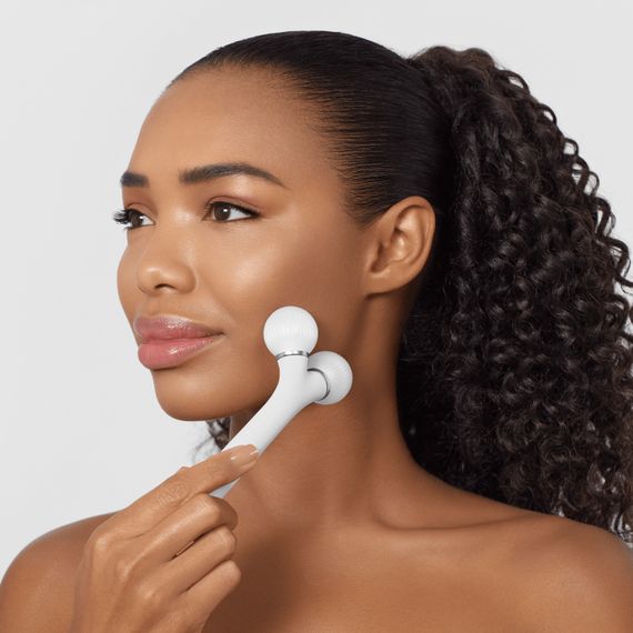 Електронний ультразвуковий ролик для обличчя GESKE Sonic Facial Roller 4в1 white | Зображення 3