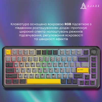 Клавиатура Ajazz AK820 MAX PLUS Daydream Switch RGB Wireless/Bluetooth/USB Black (AK820MAX-DD-BGY) | Зображення 4