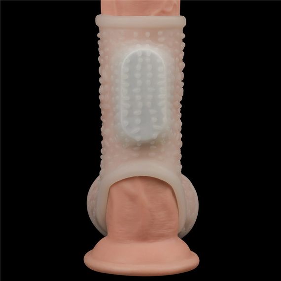 Насадка на член - Vibrating Drip Knights Ring With Scrotum Sleeve White Sex Aura | Зображення 5