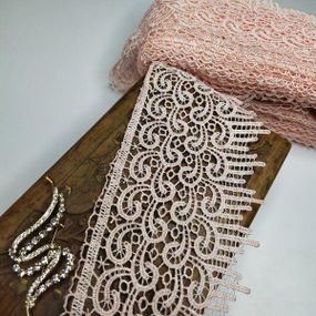 (1 метр) Кружево макраме  10см Цвет - Персик (36М-SF-3998-8)