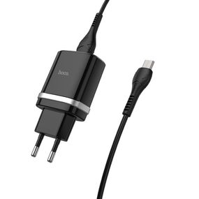 МЗП Hoco C12Q Smart QC3.0 3A (1USB-A) + кабель USB to MicroUSB Чорний