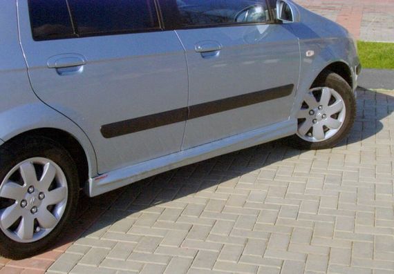 Боковые юбки (под покраску) для Hyundai Getz