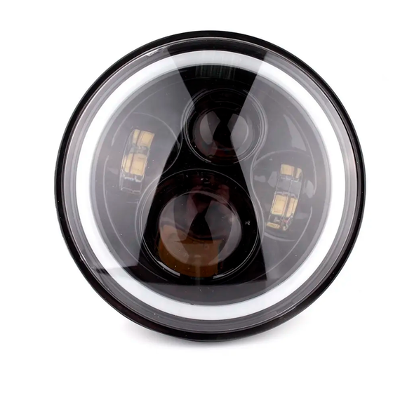 Cветодиодные LED фары RGB, 75 Вт, 7 дюймов, Нива, УАЗ, ВАЗ 2101, 2121, FJ Cruiser, Мото | Зображення 3
