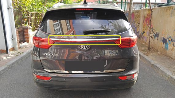 Хром планка над номером (2019-2021, нерж) для Kia Sportage рр