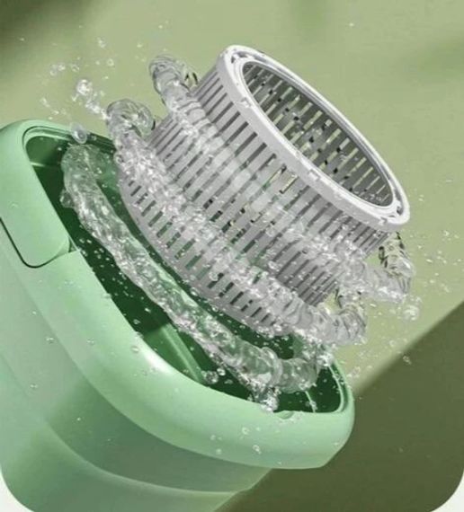 Складана пральна машина Folding Washing Machine силіконова складана стирання відро 7 л. Зелений | Зображення 3