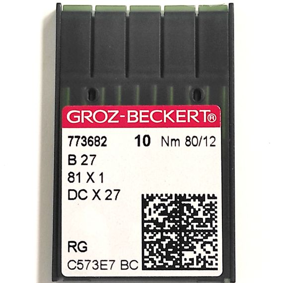 Голки швейні для промислових оверлоків Groz-Beckert DCx27, RG №80