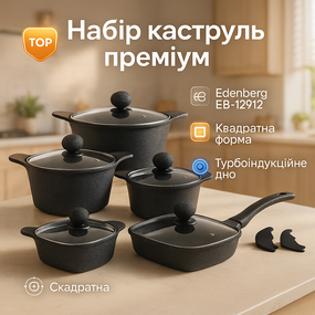 Набір якісних каструль, Набір посуду каструлі, Каструлі з нержавіючої сталі великих каструль JN-67