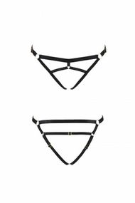 Трусики-стрінги зі стреп Passion Exclusive KELIS THONG XXL/XXXL, black Sex Aura