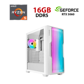 Игровой ПК Ice Azza CSAZ Tower / AMD Ryzen 5 8400F (6 (12) ядер по 4.2 - 4.7 GHz) / 16 GB DDR5 / 480 GB SSD / nVidia GeForce RTX 5060, 8 GB GDDR7, 128-bit