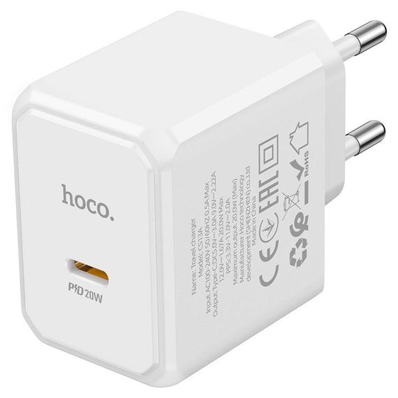 МЗП Hoco CS13A Ocean PD20W (1USB-C) White | Зображення 1