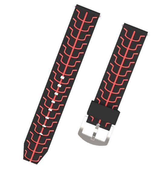 Силіконовий ремінець Primo Splint для годинника Huawei Watch GT 2 / GT Active 46mm - Black&Red