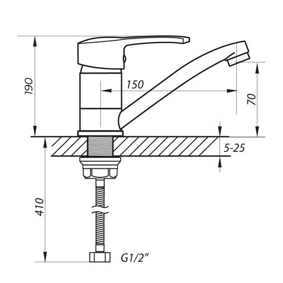Смеситель для умывальника Zerix PED-B 127 (ZX2941) | Зображення 1