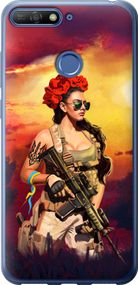 Чехол на Huawei Honor 7C Украинка с оружием "5316u-1411-17620"