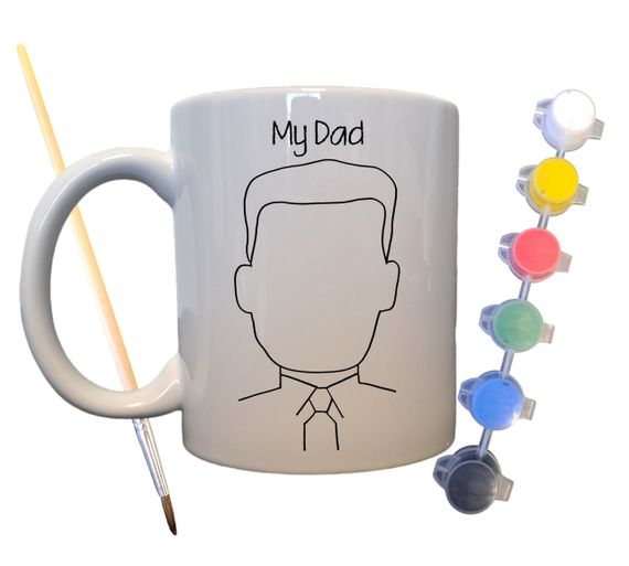 Набор для творчества кружка раскраска Я люблю тебя, папа 330 мл белая (КР0064) | Зображення 1