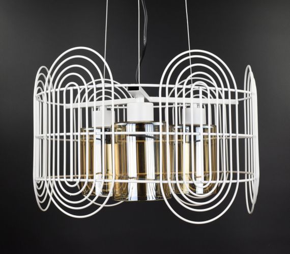 Люстра підвісна LOFT на 3 лампочки 26693 Білий 35-120х40х40 см. | Зображення 2