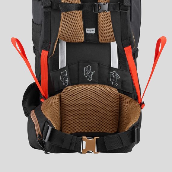 Рюкзак чоловічий TREK 100 EASYFIT для трекінгу 50 л чорний | Зображення 7