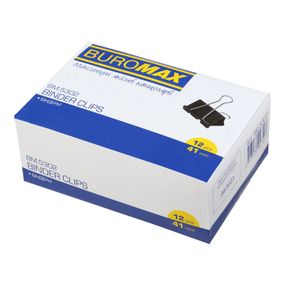 Биндер-зажим для бумаги, 41 мм, черный, BM.5302 BUROMAX, цена за 1штуку (4823078947543)